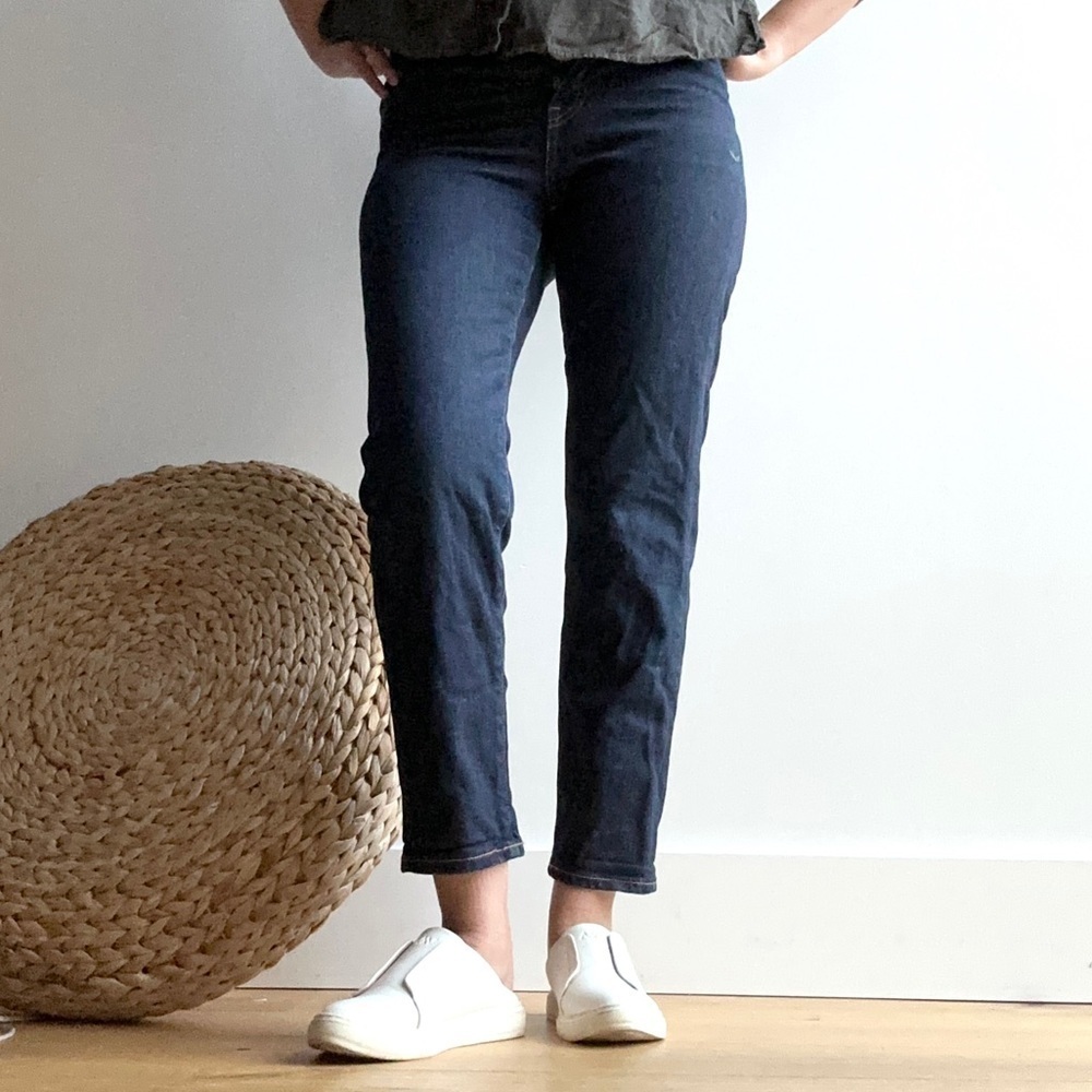 Uniqlo Women's Straight Leg Jeans - Dark Blue